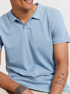 Polo 100% coton denim stone homme