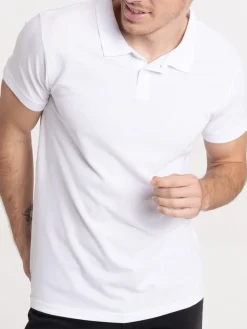 Polo basique blanc homme