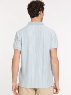 Polo coloris givré à rayures homme