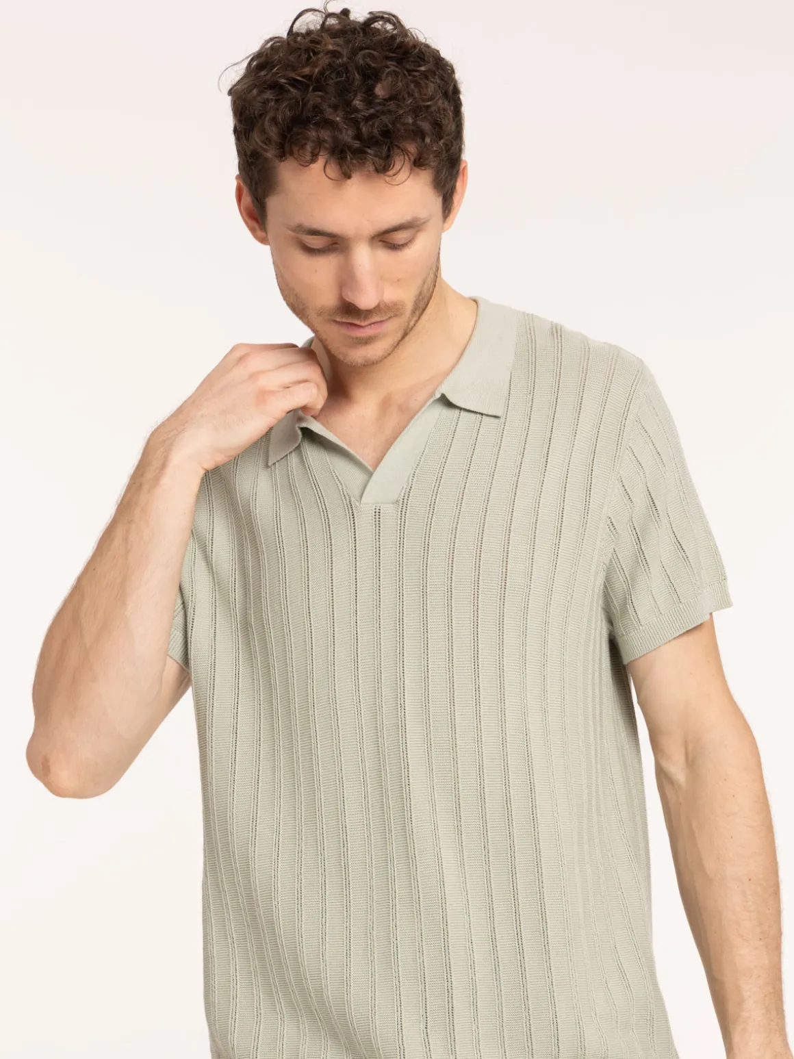 Polo couleur sauge homme
