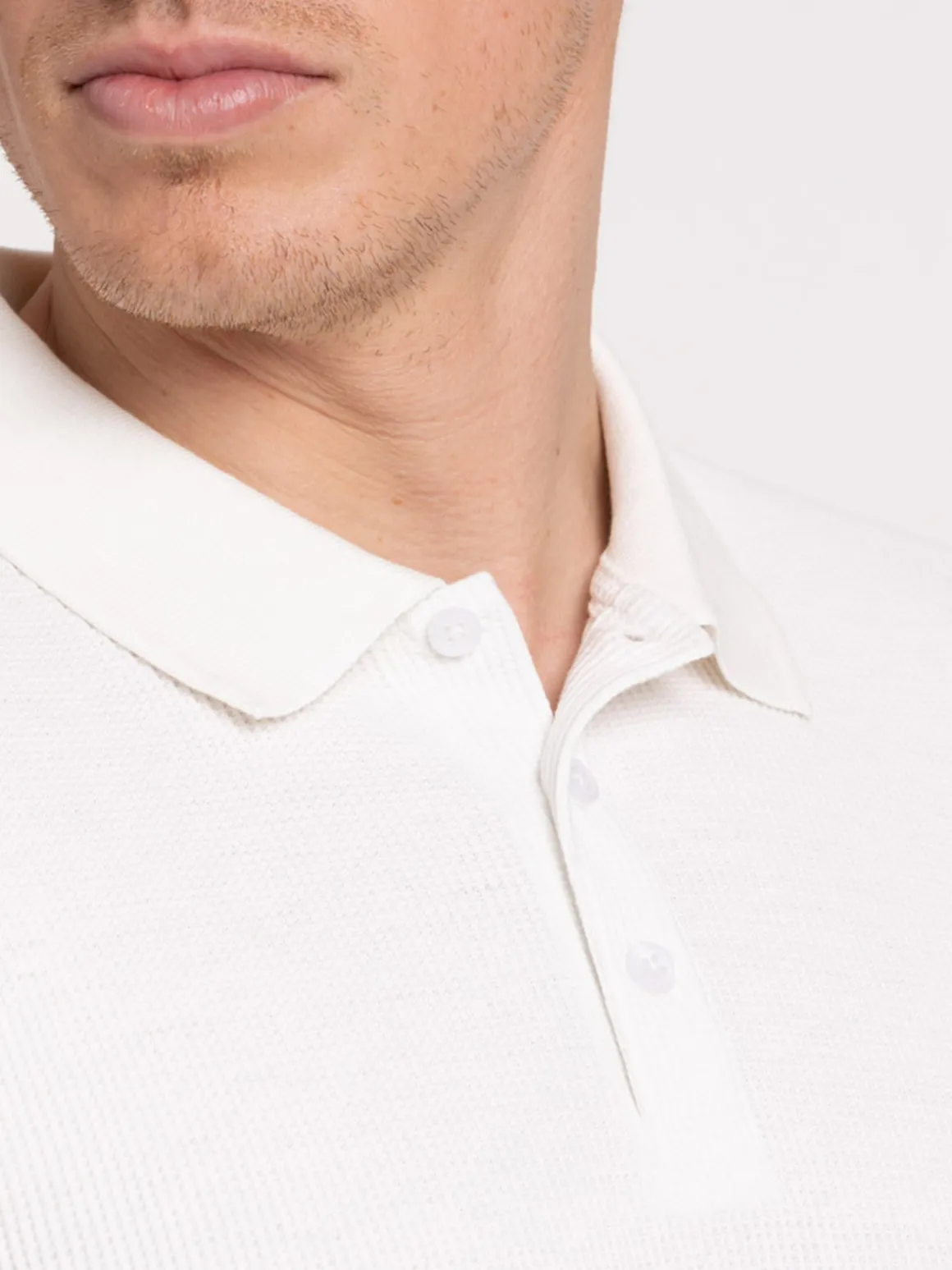Polo écru manches courtes homme
