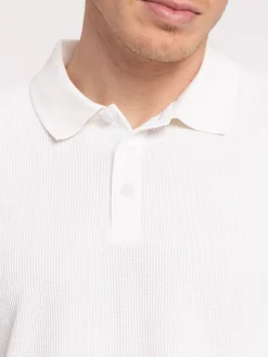 Polo écru manches courtes homme