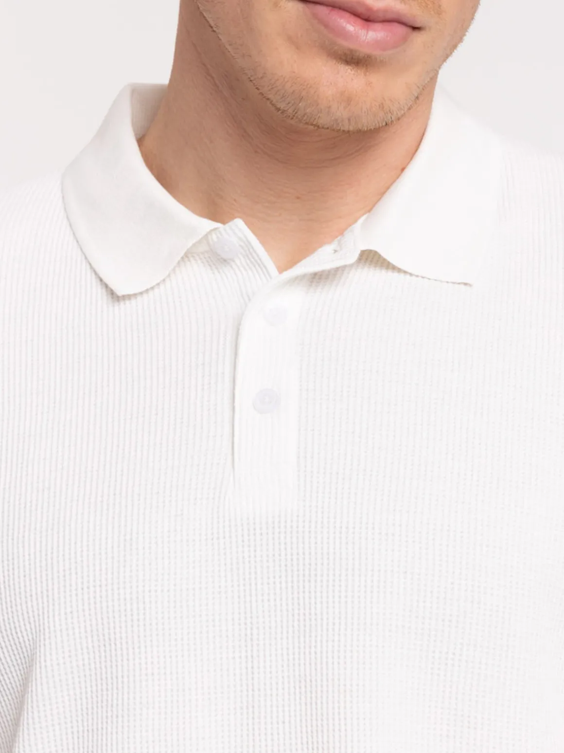 Polo écru manches courtes homme