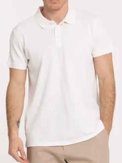 Polo écru manches courtes homme