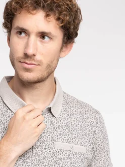 Polo fleuri 100% coton homme