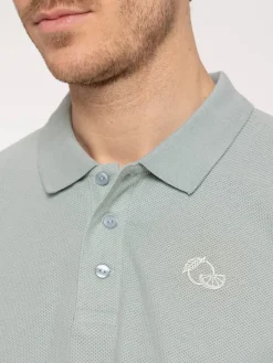 Polo imprimé bleu glacier homme