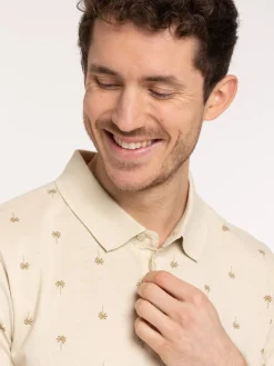 Polo imprimé palmier homme