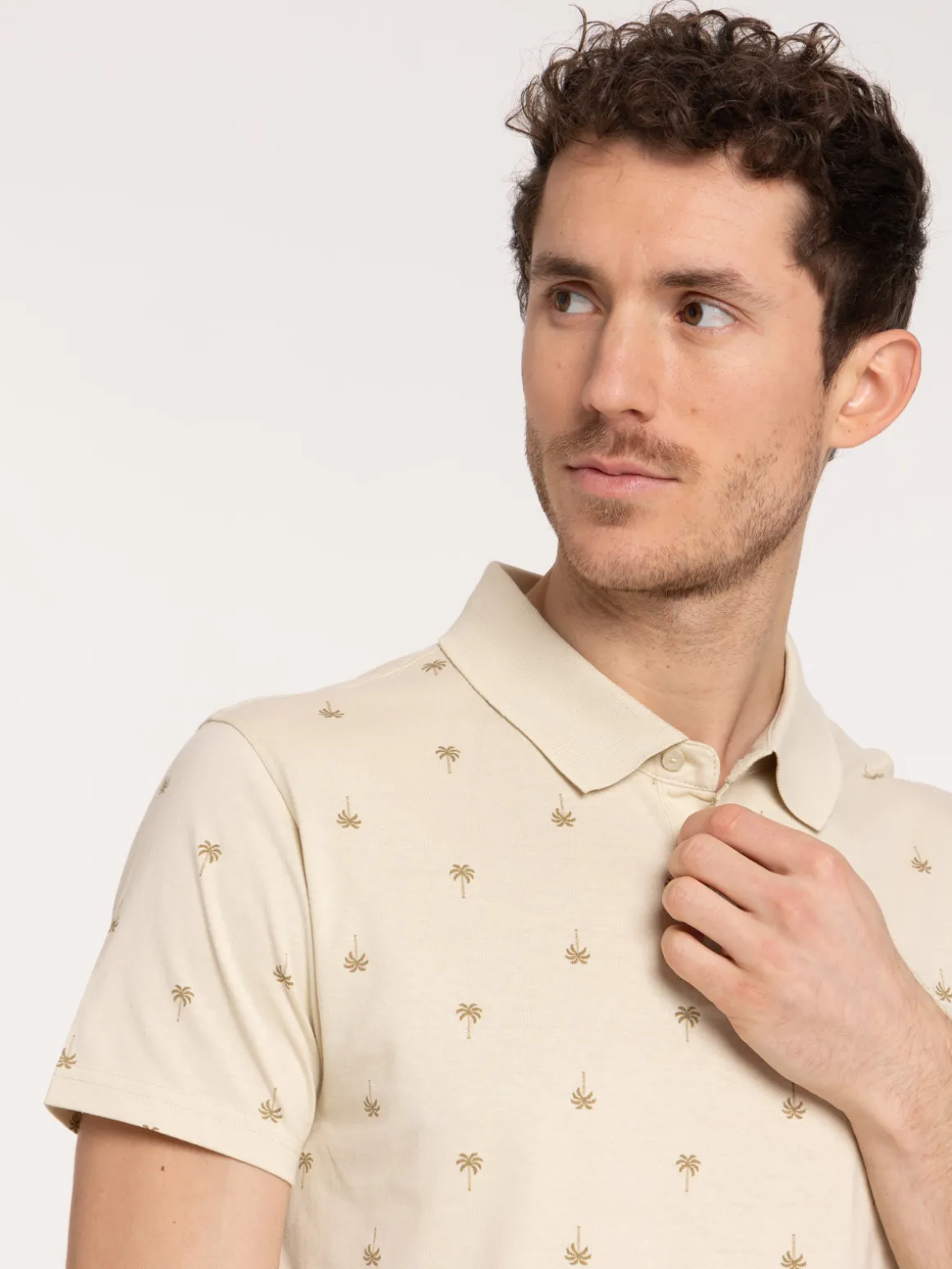 Polo imprimé palmier homme