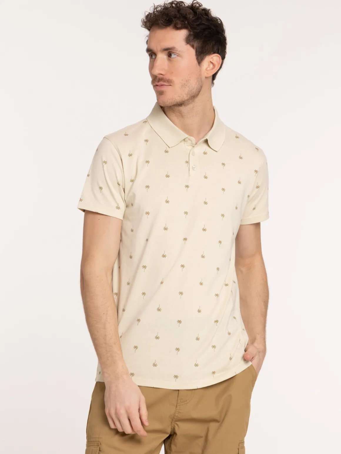 Polo imprimé palmier homme