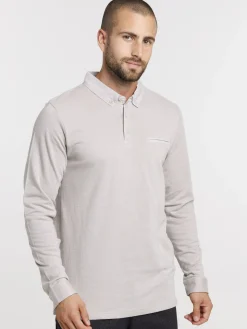 Polo manches longues 100% coton homme