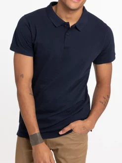 Polo marine 100% coton homme