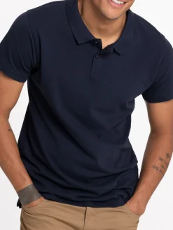 Polo marine 100% coton homme