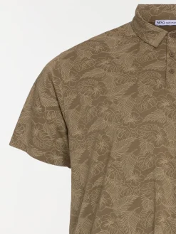 Polo motif tropical grande taille homme