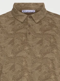 Polo motif tropical grande taille homme