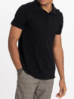 Polo noir homme 100% coton