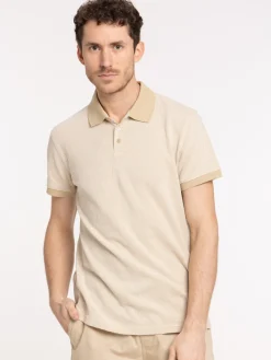 Polo rayures fines coloris desert homme