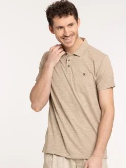 Polo taupe grisé homme