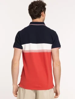Polo tricolore manches courtes homme