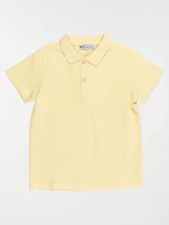 Polo uni jaune doux garçon (3-12A)