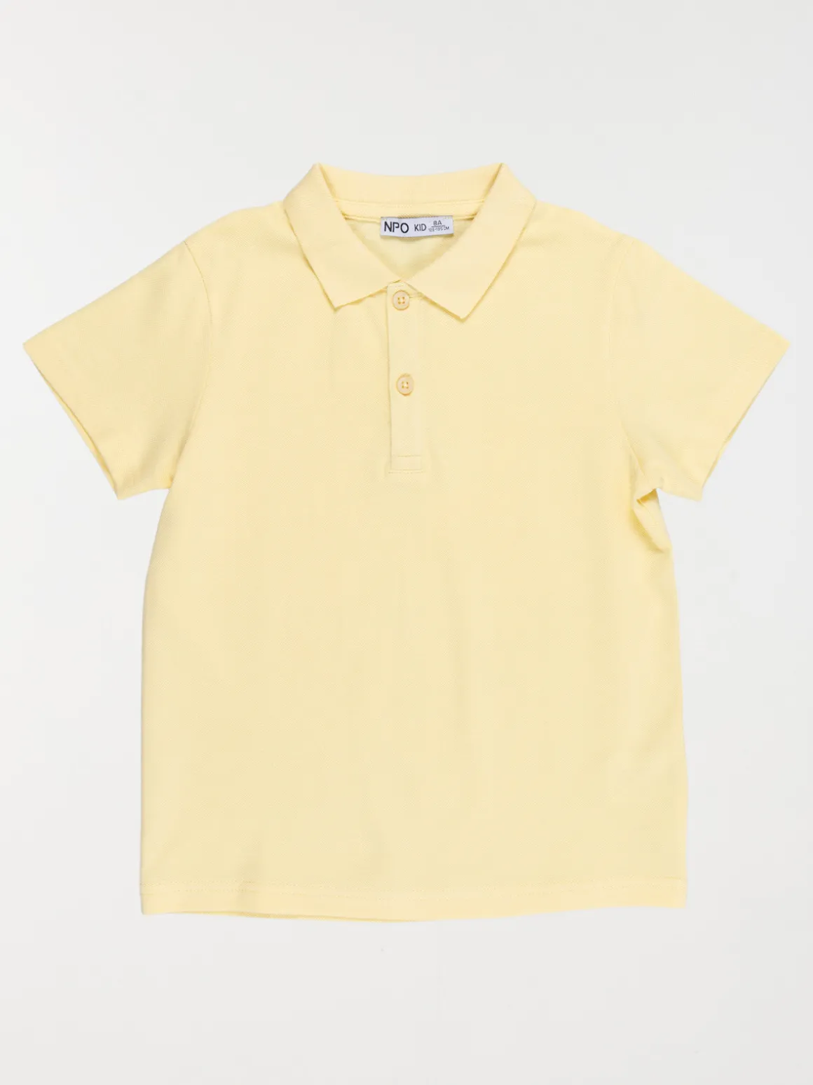 Polo uni jaune doux garçon (3-12A)