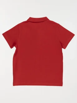 Polo uni rouge tomette garçon (3-12A)