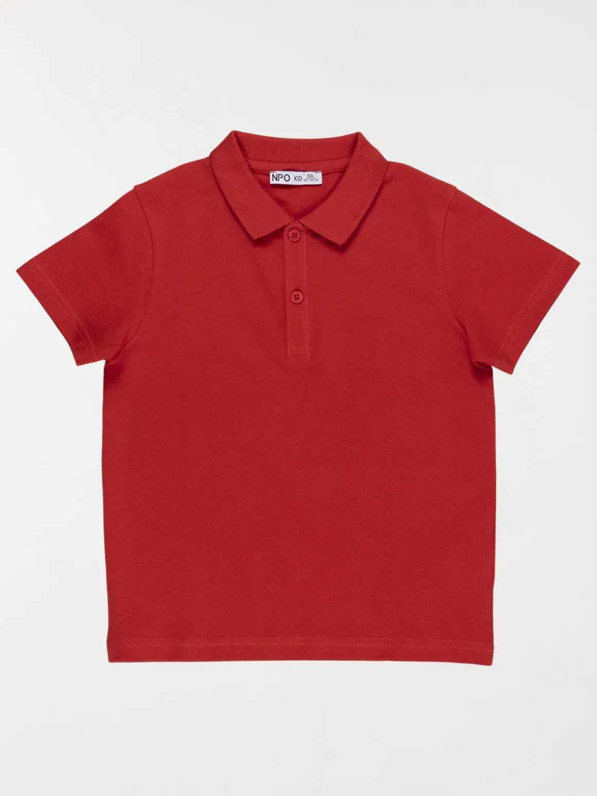 Polo uni rouge tomette garçon (3-12A)