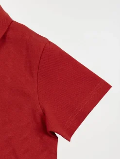 Polo uni rouge tomette garçon (3-12A)