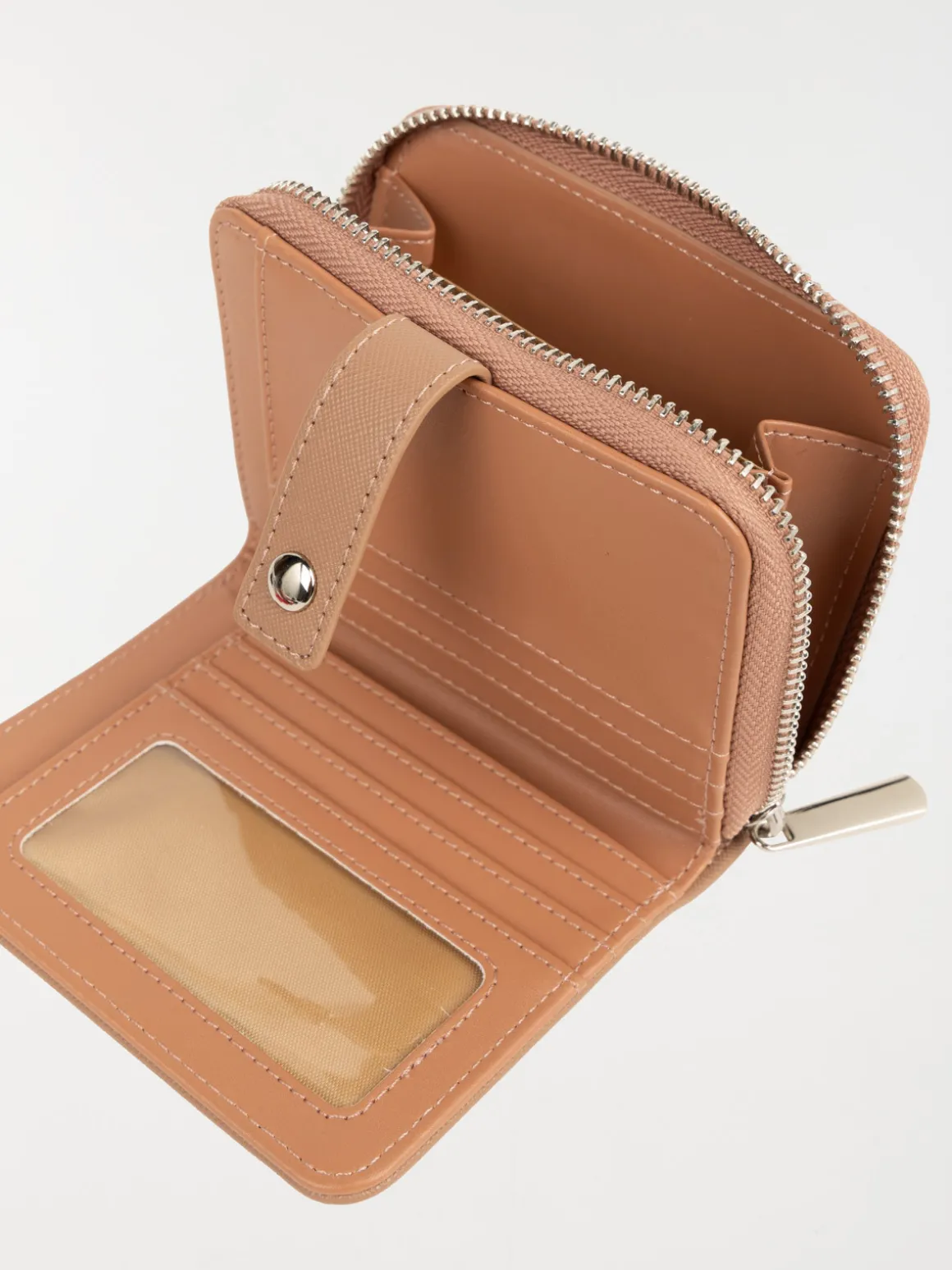 Portefeuille uni zipée femme
