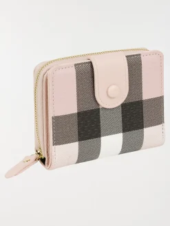 Porte-monnaie imprimé carreaux femme