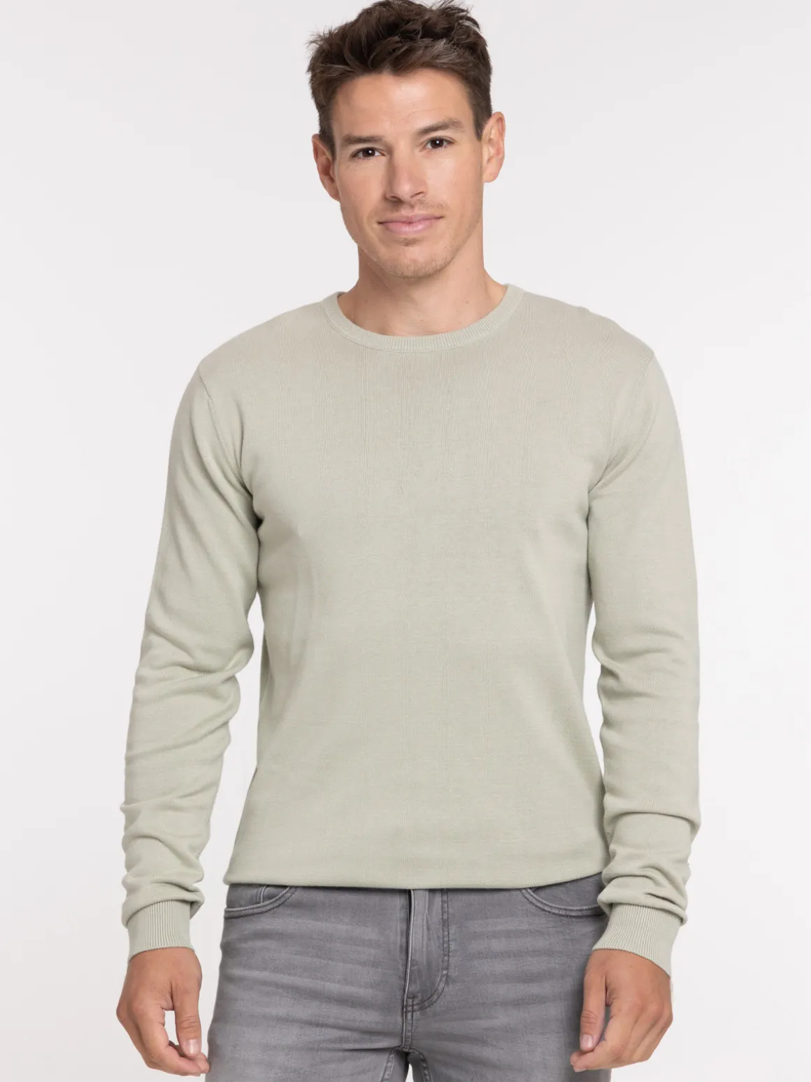 Pull 100% coton sauge homme