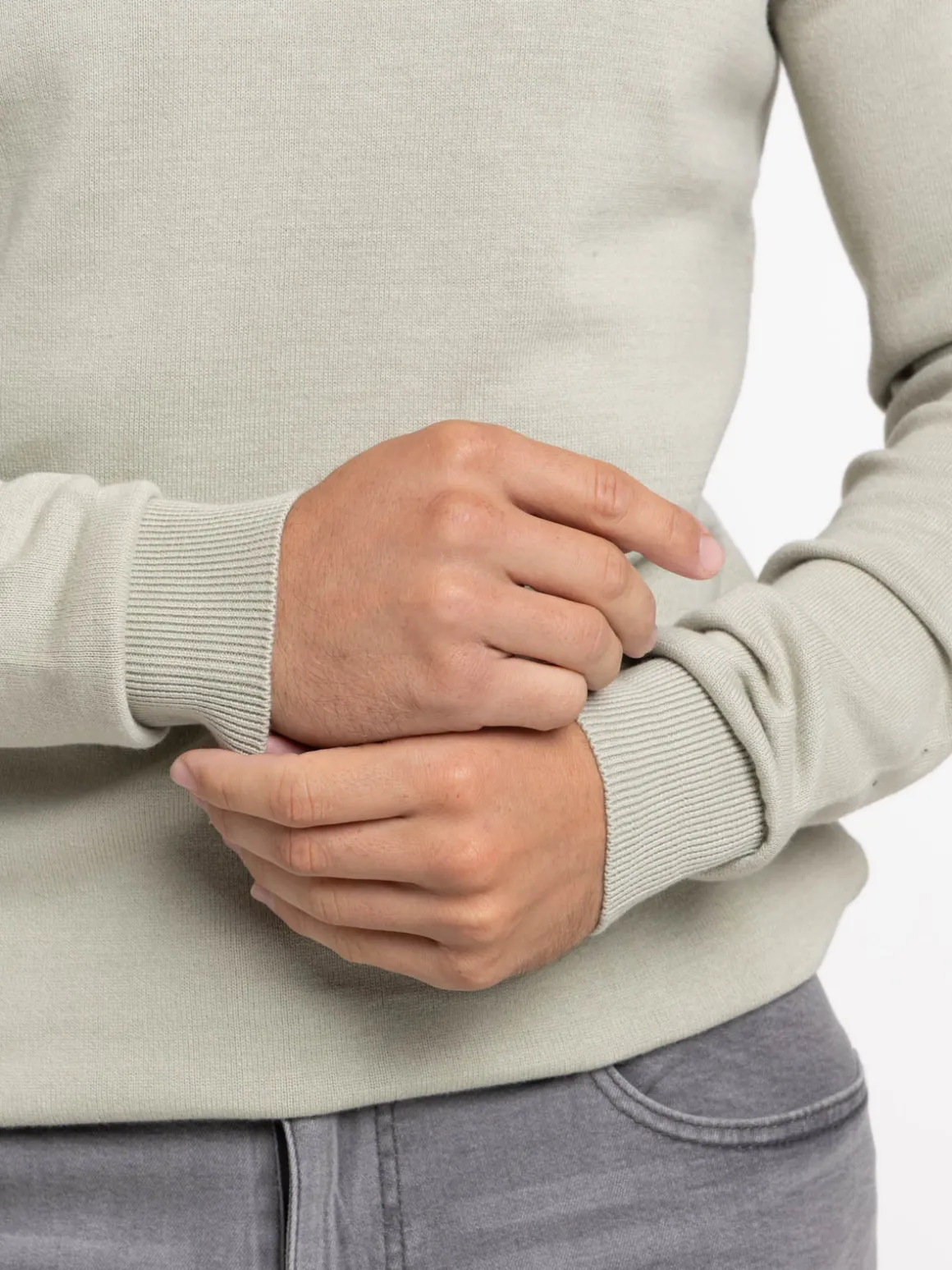 Pull 100% coton sauge homme