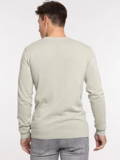 Pull 100% coton sauge homme