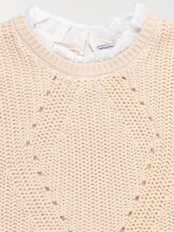 Pull 2 en 1 fille beige rosé (3-12A)