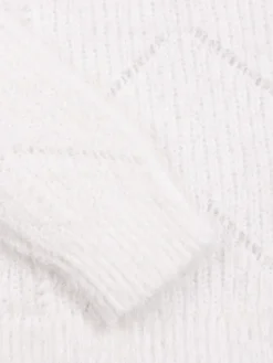 Pull blanc ajouré fille (3-12A)