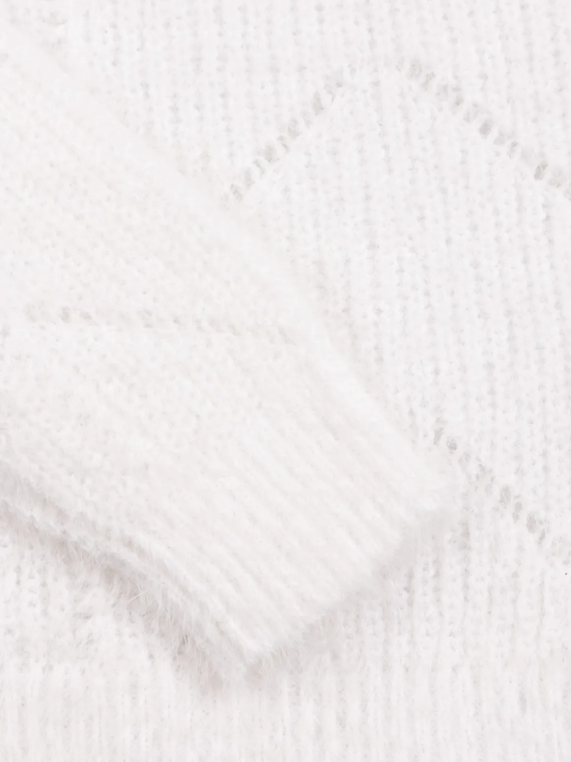 Pull blanc ajouré fille (3-12A)
