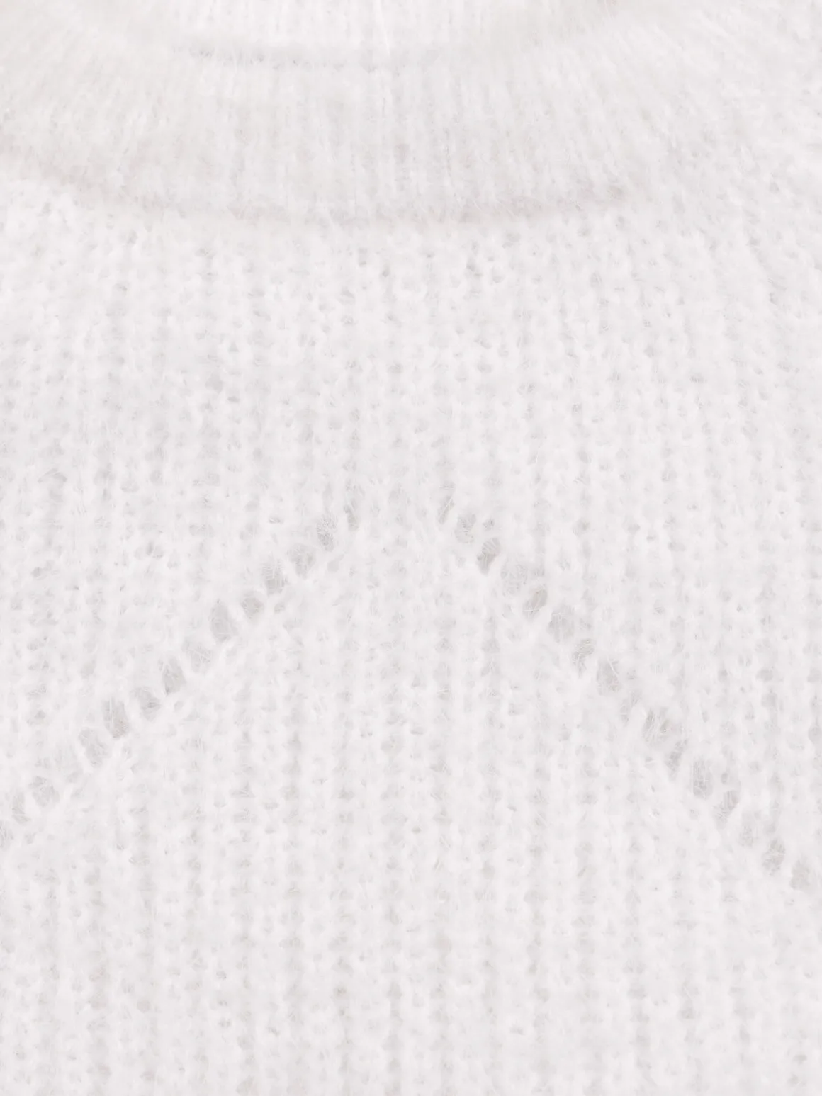 Pull blanc ajouré fille (3-12A)