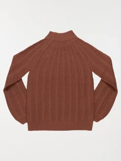Pull café col haut fille (XXS-M)