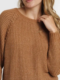 Pull camel foncé femme