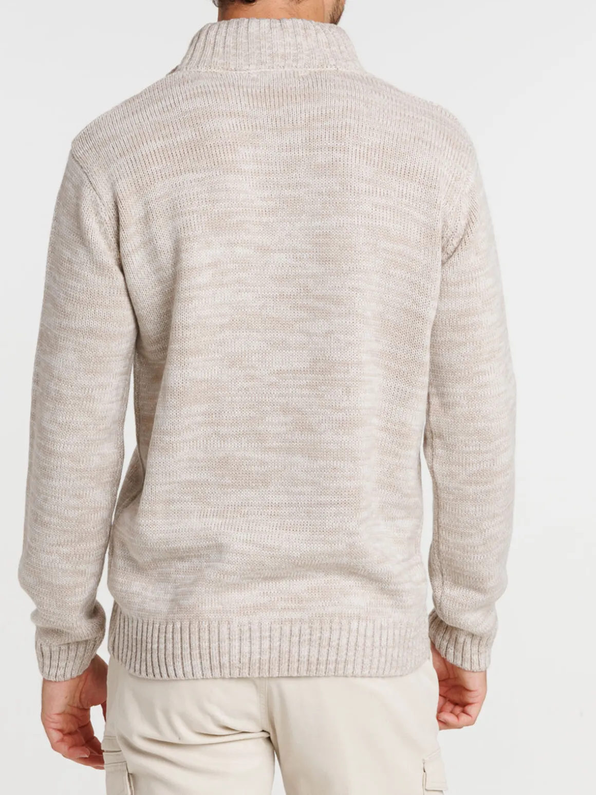 Pull col montant boutonné homme