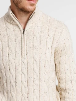 Pull col montant maille torsadée homme