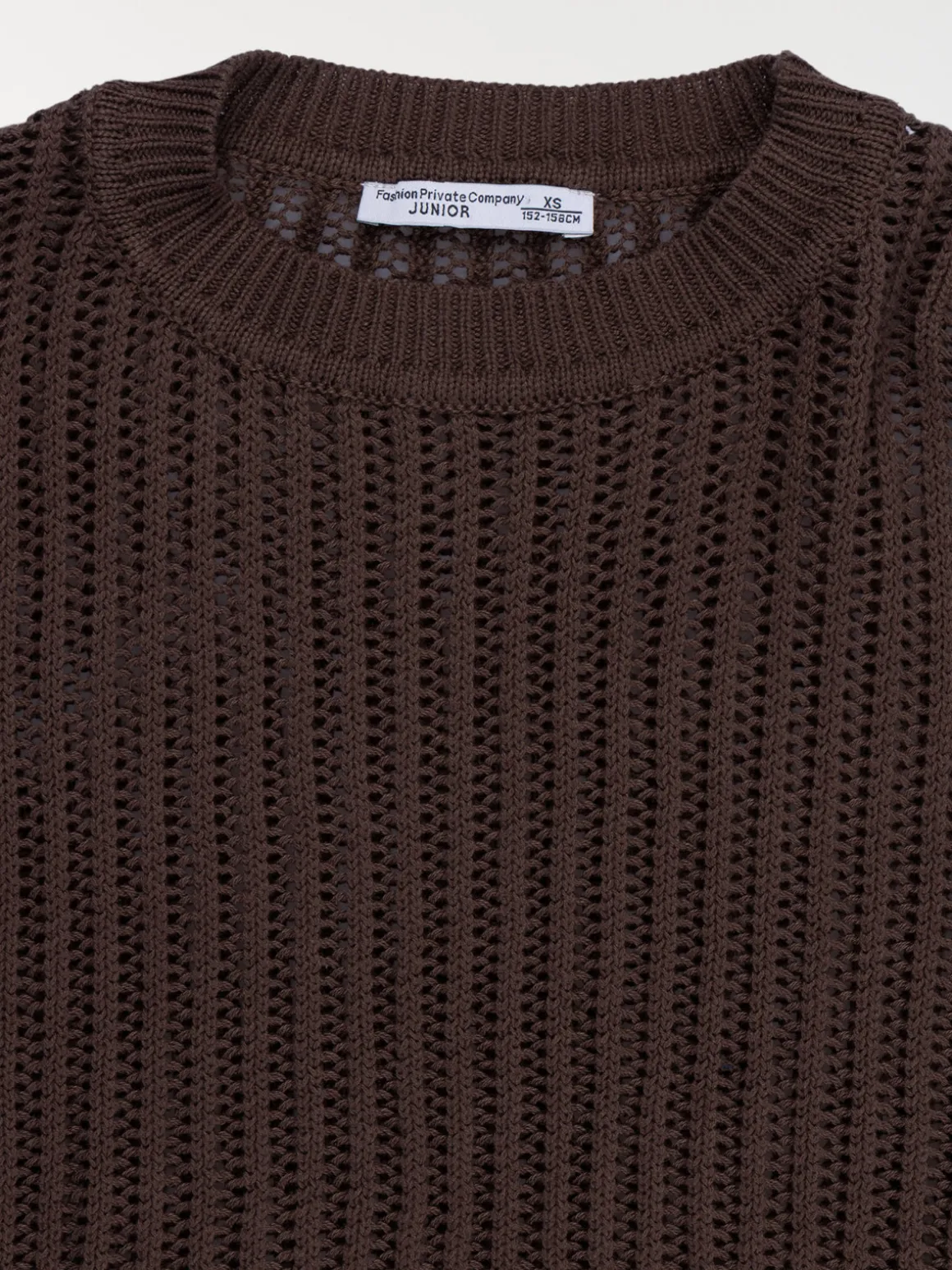 Pull col rond ajouré fille (XXS-M)