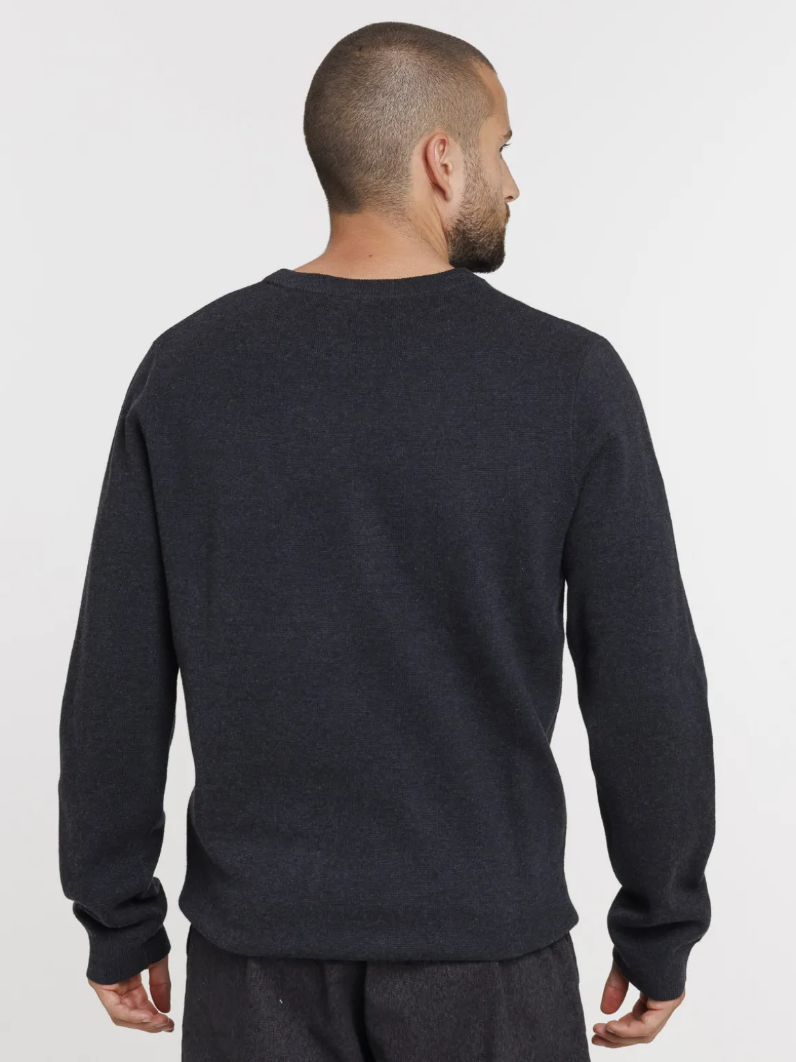 Pull col rond coloris volcan homme