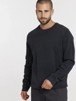 Pull col rond coloris volcan homme