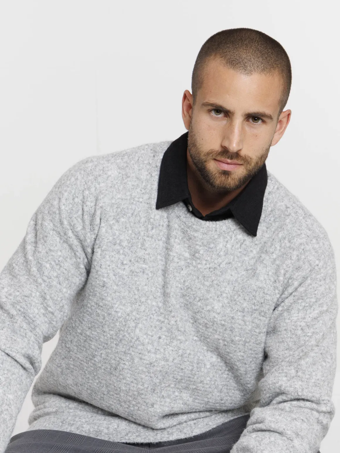 Pull col rond homme