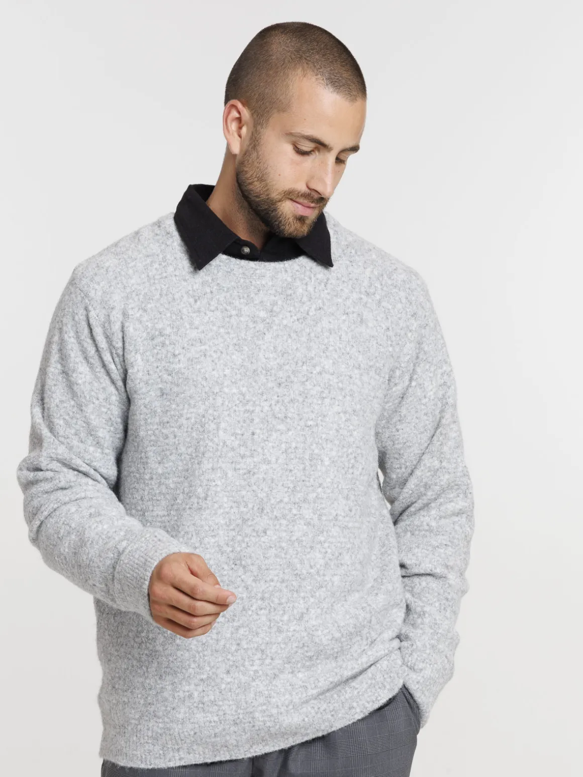 Pull col rond homme