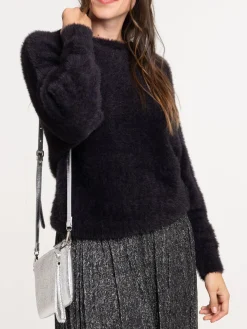 Pull col rond noir femme