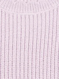 Pull col rond pastel lilas fille (3-12A)
