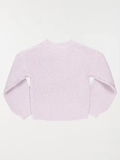 Pull col rond pastel lilas fille (3-12A)