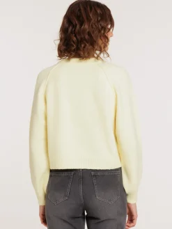 Pull col rond vanille femme