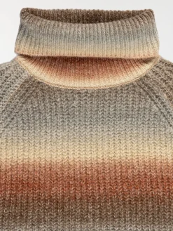 Pull col roulé multicolore fille (XXS-M)